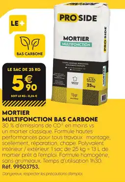 Tout faire matériaux Proside mortier multifonction bas carbone offre