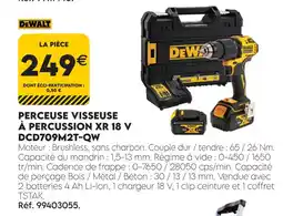 Tout faire matériaux Dewalt perceuse visseuse à percussion xr 18 v dcd709m2t-qw offre
