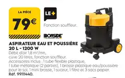 Tout faire matériaux Ironside aspirateur eau et poussière 20 l - 1200 w offre