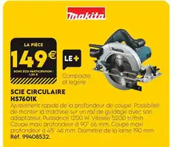 Tout faire matériaux Makita scie circulaire hs7601k offre
