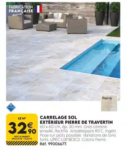Tout faire matériaux Carrelage sol extérieur pierre de travertin offre
