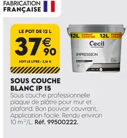 Tout faire matériaux Cecil sous couche blanc ip 15 offre