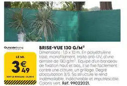 Tout faire matériaux Outside living industries brise-vue 130 g/m² offre