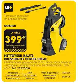 Tout faire matériaux Karcher nettoyeur haute pression k7 power home offre