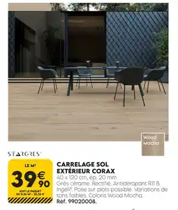 Tout faire matériaux Stargres carrelage sol extérieur corax offre