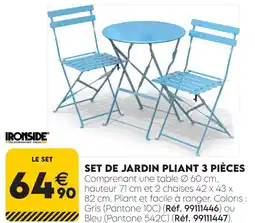 Tout faire matériaux Ironside set de jardin pliant 3 pièces offre