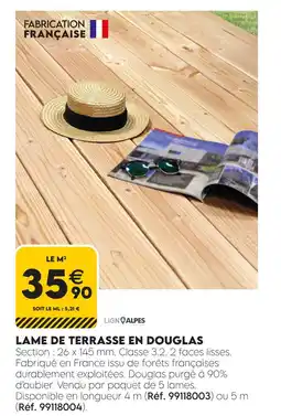 Tout faire matériaux Lame de terrasse en douglas offre