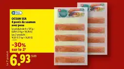 Lidl Sea - 4 pavés de saumon avec peau offre