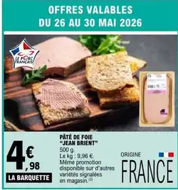 E.Leclerc PÂTÉ DE FOIE JEAN BRIENT offre