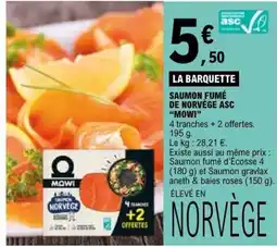 E.Leclerc SAUMON FUMÉ DE NORVÈGE ASC MOWI offre