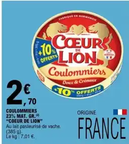 E.Leclerc COULOMMIERS 23% MAT. GR. COEUR DE LION offre