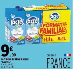 E.Leclerc LAIT DEMI ÉCRÉMÉ BRIQUE LACTEL offre