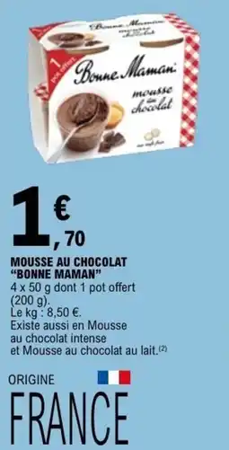 E.Leclerc MOUSSE AU CHOCOLAT BONNE MAMAN offre