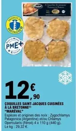 E.Leclerc COQUILLES SAINT-JACQUES CUISINÉES À LA BRETONNE MARÉVAL offre