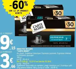 E.Leclerc DOSETTES DE CAFÉ CARTE NOIRE offre