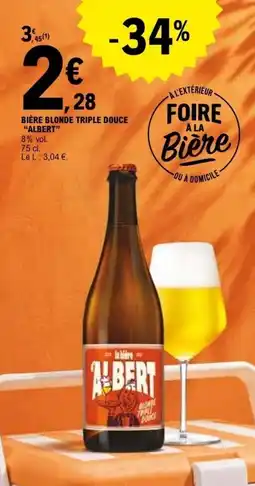 E.Leclerc BIÈRE BLONDE TRIPLE DOUCE ALBERT offre