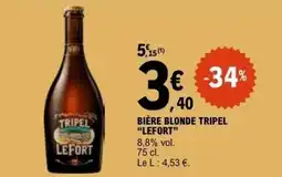 E.Leclerc BIÈRE BLONDE TRIPEL LEFORT offre