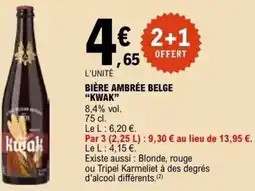 E.Leclerc BIÈRE AMBRÉE BELGE KWAK offre