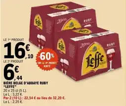 E.Leclerc BIÈRE BELGE D'ABBAYE RUBY LEFFE offre
