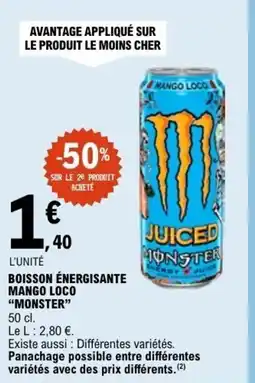 E.Leclerc BOISSON ÉNERGISANTE MANGO LOCO MONSTER offre