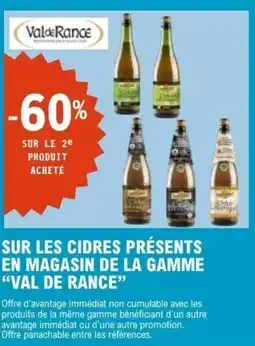 E.Leclerc SUR LES CIDRES PRÉSENTS EN MAGASIN DE LA GAMME VAL DE RANCE offre