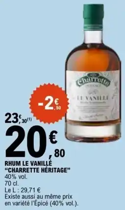 E.Leclerc RHUM LE VANILLÉ CHARRETTE HÉRITAGE offre