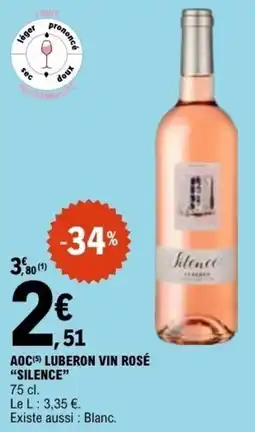 E.Leclerc AOC LUBERON VIN ROSÉ SILENCE offre