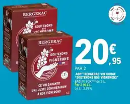 E.Leclerc AOP BERGERAC VIN ROUGE SOUTENONS NOS VIGNERONS offre