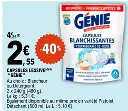 E.Leclerc CAPSULES LESSIVE GÉNIE offre