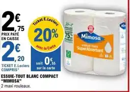 E.Leclerc ESSUIE-TOUT BLANC COMPACT MIMOSA offre