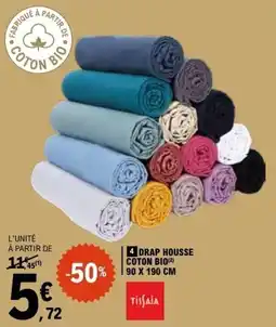 E.Leclerc DRAP HOUSSE COTON BIO offre