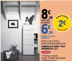 E.Leclerc CORBEILLE À LINGE FILO ANTHRACITE CURVER offre