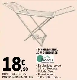 E.Leclerc SÉCHOIR MISTRAL 20 M D'ÉTENDAGE offre