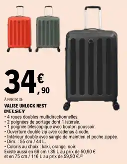 E.Leclerc VALISE UNLOCK NEST DELSEY offre