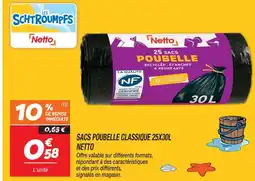 Netto Netto sacs poubelle classique 25x30l offre