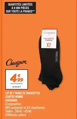 Netto Chevignon lot de 7 paires de chaussettes courtes homme offre