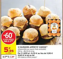 Intermarché 12 burgers apéritif cheese offre