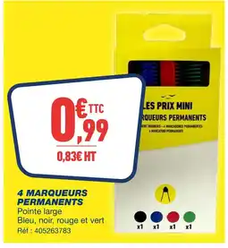 Bureau Vallée 4 marqueurs permanents offre