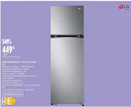 Intermarché Lg réfrigérateur 2 portes 266l offre