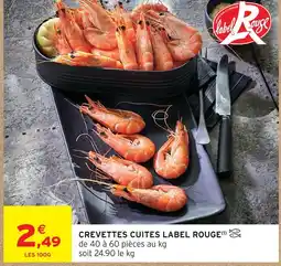 Intermarché Label rouge crevettes cuites offre