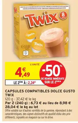 Intermarché Twix capsules compatibles dolce gusto offre