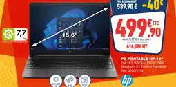 Bureau Vallée Hp pc portable hp 15” offre