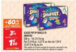Netto Nestlé smarties pop up vanille x4 offre
