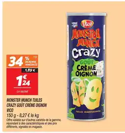 Netto Vico monster munch tuiles crazy goût crème oignon offre