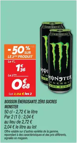 Netto Monster boisson énergisante zéro sucres offre