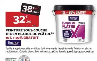 Bricomarché Facile - peinture sous-couche xtrem plaque de plátre offre