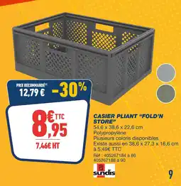 Bureau Vallée Sundis casier pliant 'fold’n store' offre