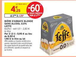 Intermarché Leffe bière d'abbaye blonde sans alcool 0.0% offre