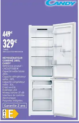 Intermarché Candy réfrigérateur combiné 280l offre