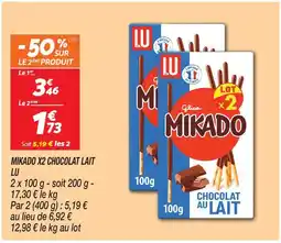 Netto Lu mikado x2 chocolat lait offre